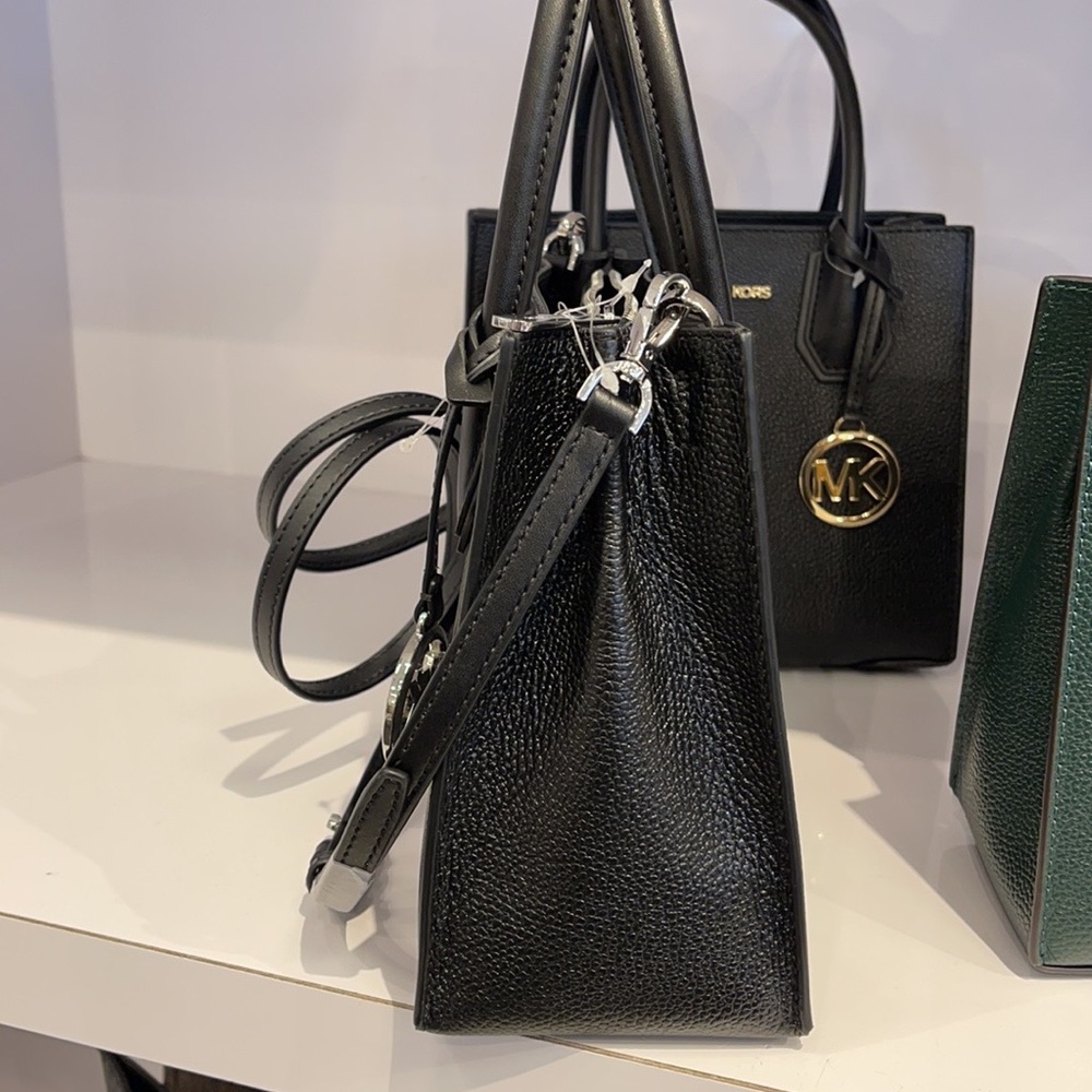 Michael Kors Mercer Medium Pebbled Leather Crossbody Bag - Picture 6 of 16